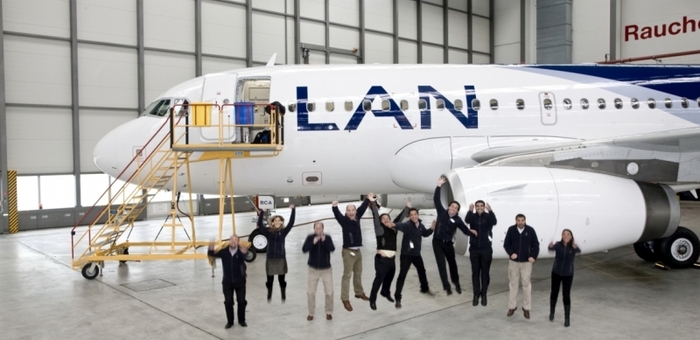 LAN and TAM employees bring home aircraft as part of…